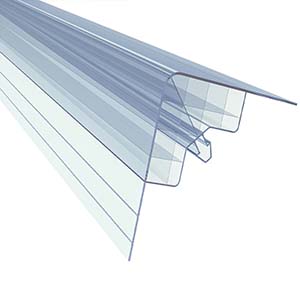 profilo angolo 90&deg; in policarbonato per pannelli a incastro da 60mm
