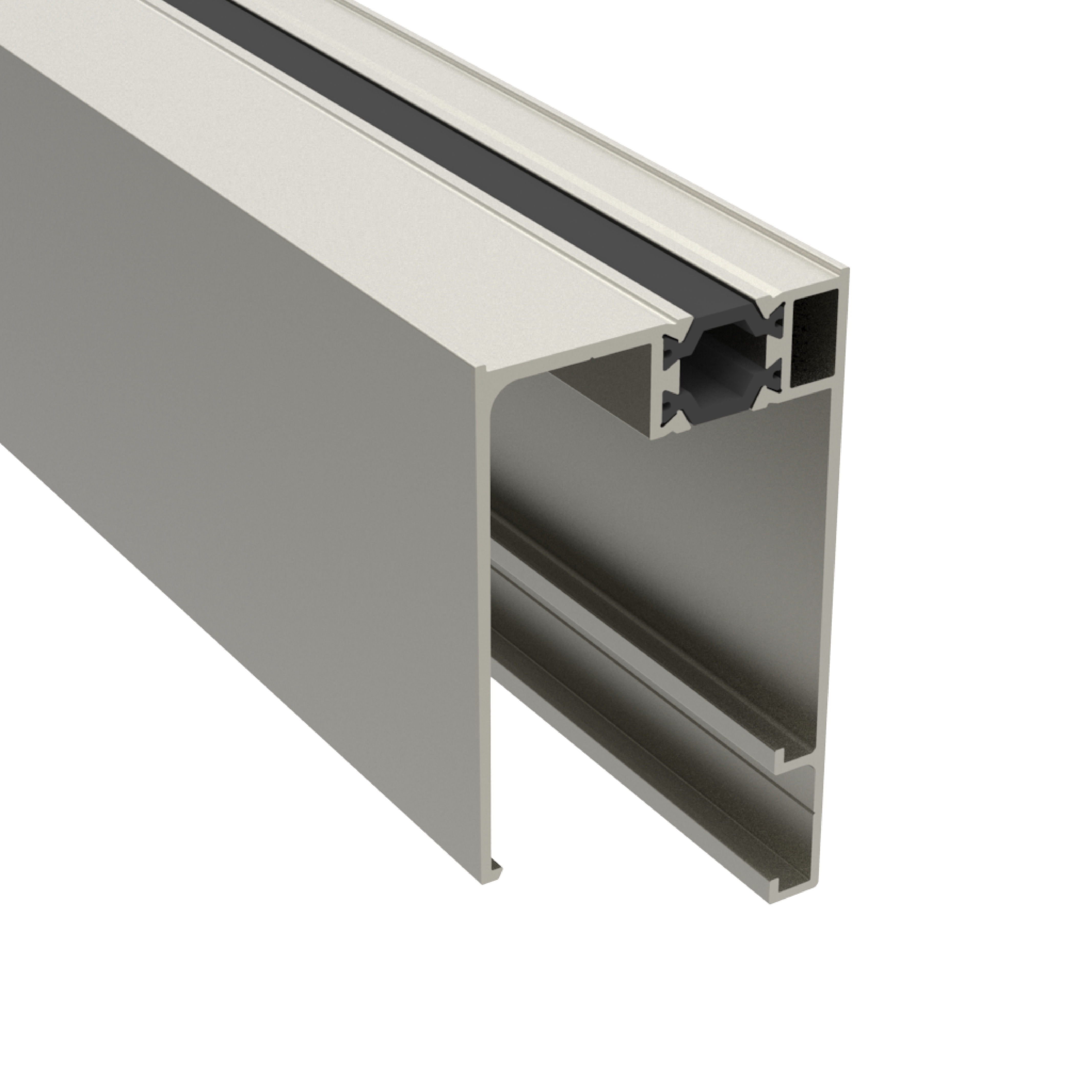 profilo superiore e laterale in alluminio a taglio termico
