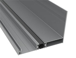 Profilo perimetrale a scatto in Al con TT per Doppio Connettore
