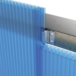 dettaglio di fissaggio dei pannelli alla sottostruttura con staffa di aggancio 4050/60mm corta