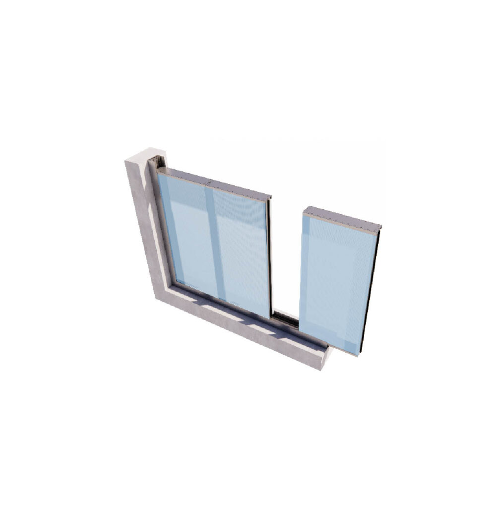 dettaglio di montaggio del modulo con sistema ad incastro maschio/femmina