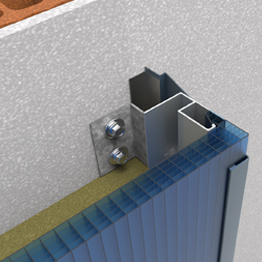 particolare del profilo terminale in alluminio cod_4589 per la conclusione laterale del rivestimento