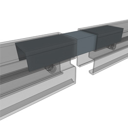 eclisse in alluminio 4319-200 per unire i profili connettore 4310 nelle applicazioni di grande lunghezza